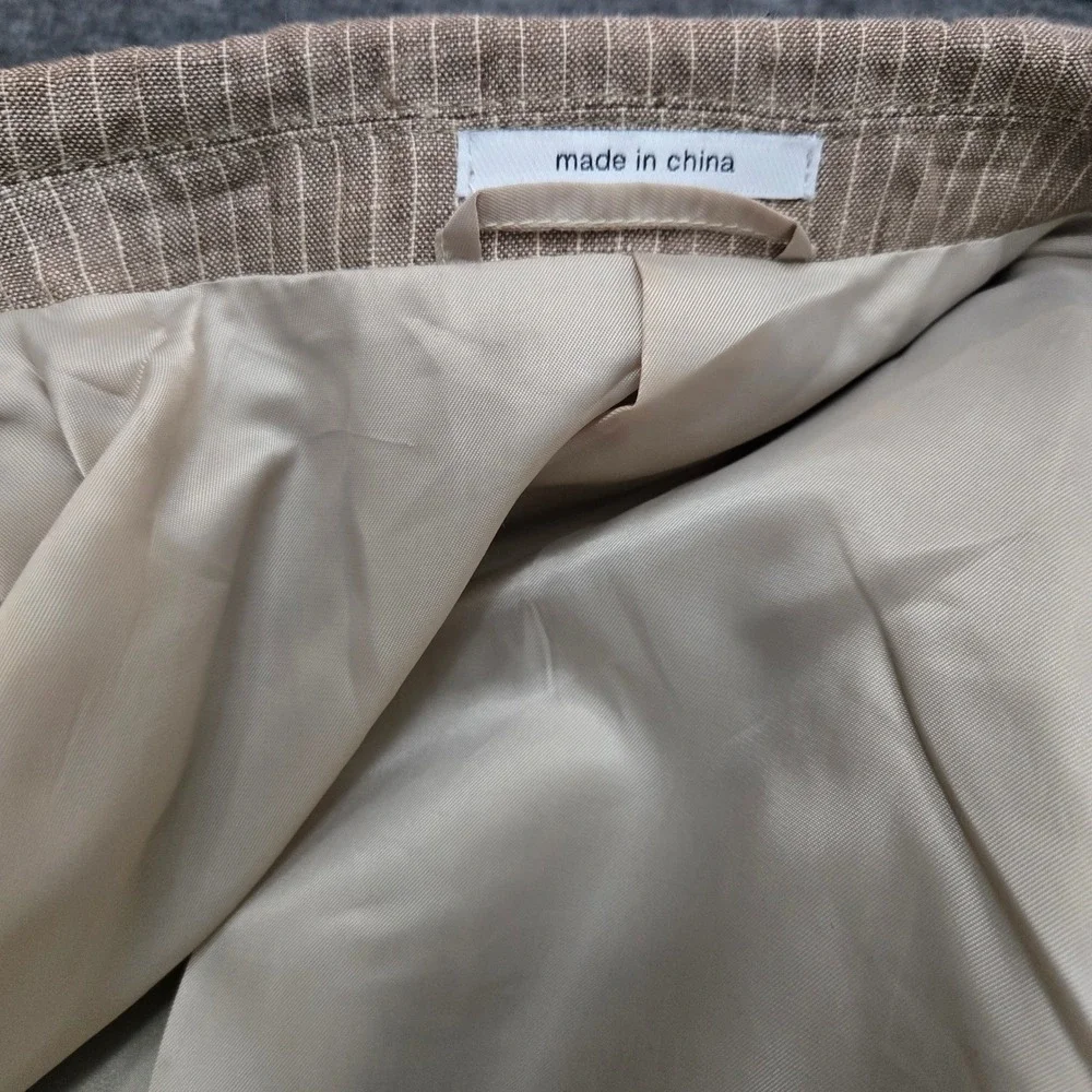Linen Blazer 44R Neutral Coastal Beachy Wedding Sport Coat Quiet Luxury Classic